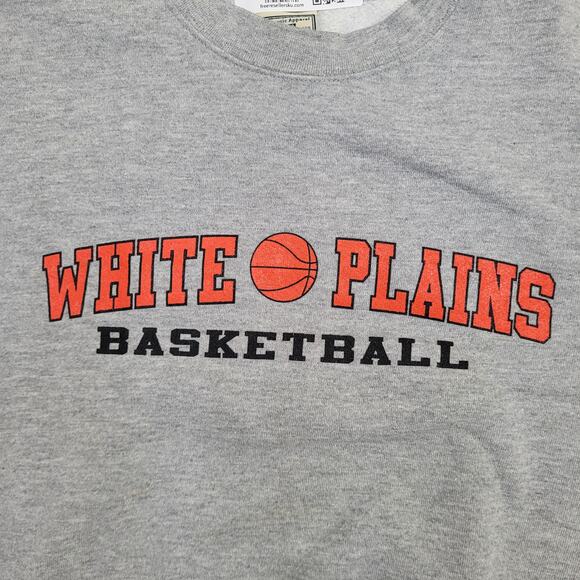 Vintage LEE Basketball Sweatshirt XL 25x25 Boxy White-Plains - Picture 3 of 12